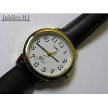 Timex T20433.Damski pozłacany zegarek na pasku z podświetleniem tarczy.